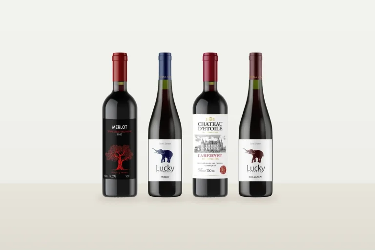 Vinuri roșii demidulci: Arborele Merlot, Lucky Merlot, Château d’Étoile Cabernet Sauvignon și Lucky Red Muscat