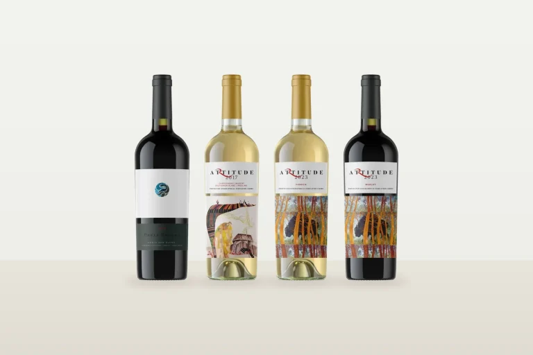 Vinuri pentru cadou: Perla Neagră Red Blend, Artitude Quartet White 2017, Artitude Viorica 2023 și Artitude Merlot 2023
